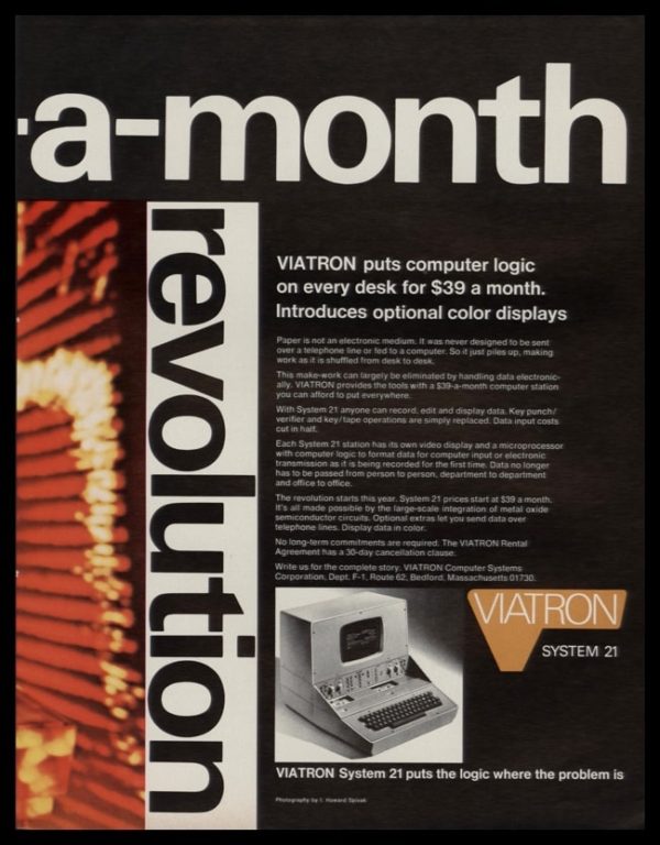1969 Viatron System 21 Computer 2-Page Vintage Print Ad - "The $39-a-month revolution" Pg 2 of 2
