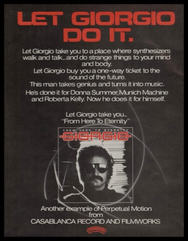 1977 Ad Giorgio Moroder Album | From Here to Eternity