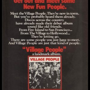 1977 Village People Debut Album Vintage Ad