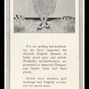 1925 De Pinna Vintage Ad | Golf Knickerbockers