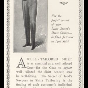 1925 A. J. Izod Vintage Ad | Izod Shirt