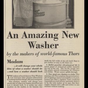 1929 Thor Washing Machine Vintage Ad