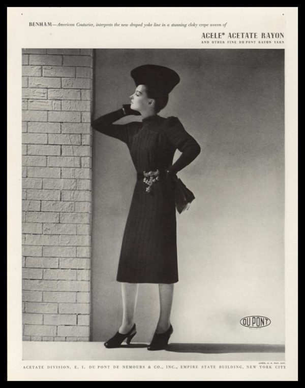 1938 Du Pont Acele Rayon Vintage Ad | Benham Dress