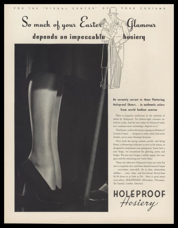 1938 Holeproof Hosiery Vintage Ad | Easter Glamour