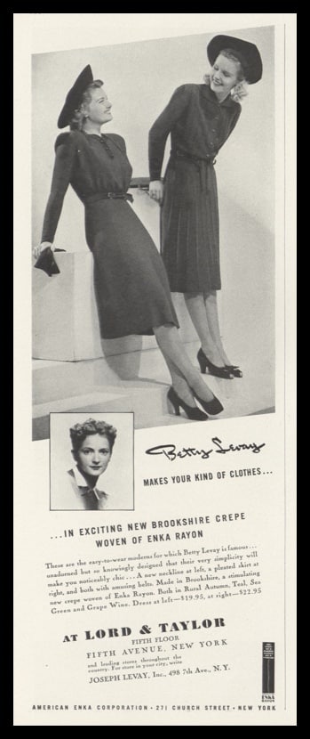 1938 Lord & Taylor Vintage Ad | Betty Levay Dresses | VTG Ads.com