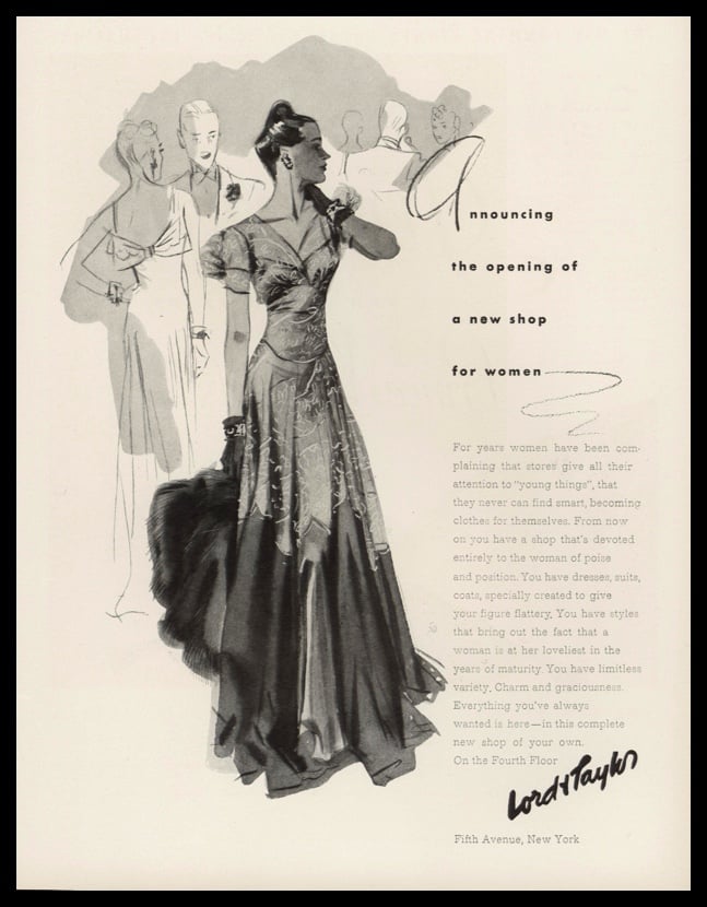 1938 Lord & Taylor Vintage Ad | New Shop for Women | VTG Ads.com