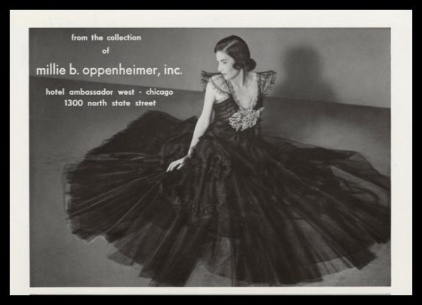 1940 Millie B. Oppenheimer Vintage Ad | Evening Gown