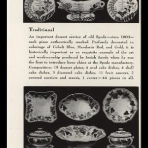 1940 Plummer Ltd. Vintage Ad | Dessert Sets