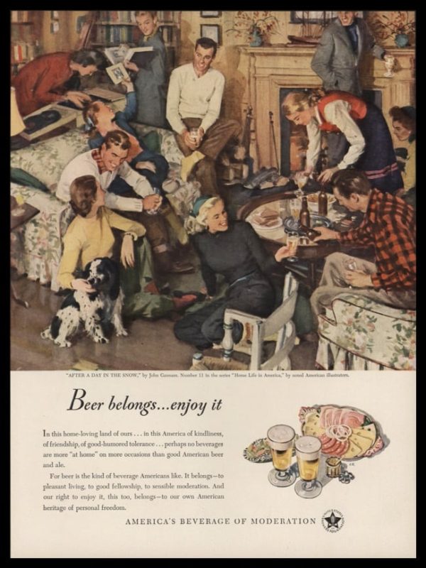 1947 U.S. Brewers Foundation Vintage Ad | John Gannam Art