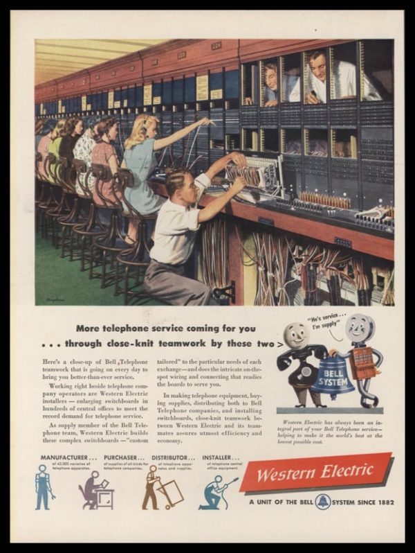 1947 Western Electric Vintage Ad | Switchboard Art