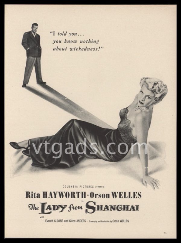 1948 Movie Ad | The Lady from Shanghai | Orson Welles