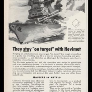 1952 Carboloy Hevimet Vintage Ad | Battleship Art