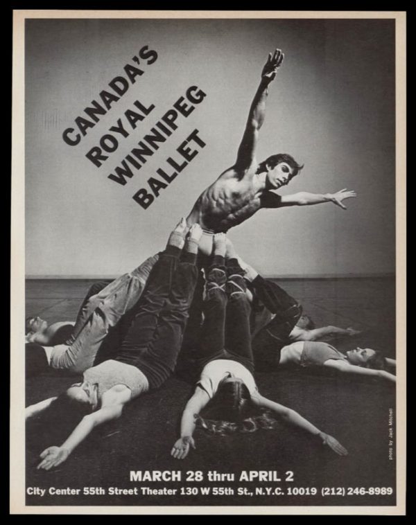 1978 Royal Winnipeg Ballet Vintage Ad | Jack Mitchell Photo