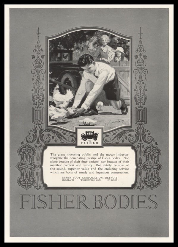 1925 Fisher Body Vintage Ad | McClellan Barclay Art