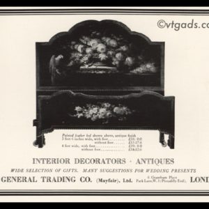 1925 Ad The General Trading Co. | Painted Leather Bed