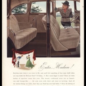 1938 Ford De Luxe V8 Sedan Vintage Ad