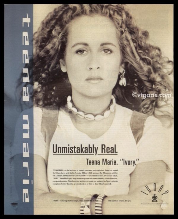 1990 Teena Marie Ivory Album Release Vintage Ad
