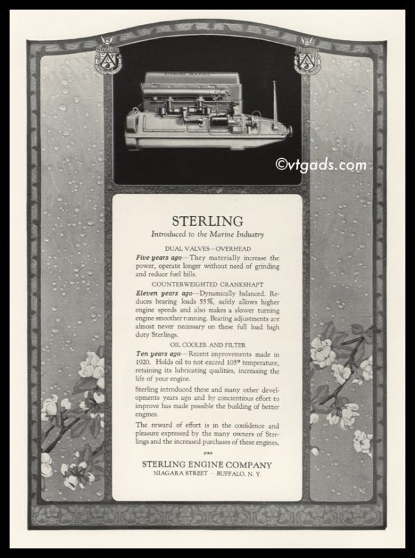1925 Sterling Engine Co. Vintage Ad | Sterling Sea Gull Engine