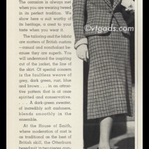 1938 HA & E Smith Ltd Vintage Ad | Ladies Tweed Suit