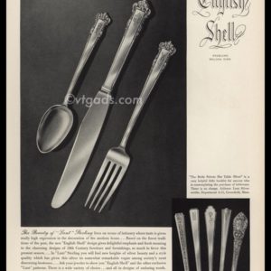 1938 Lunt Silversmiths Vintage Ad | English Shell Pattern