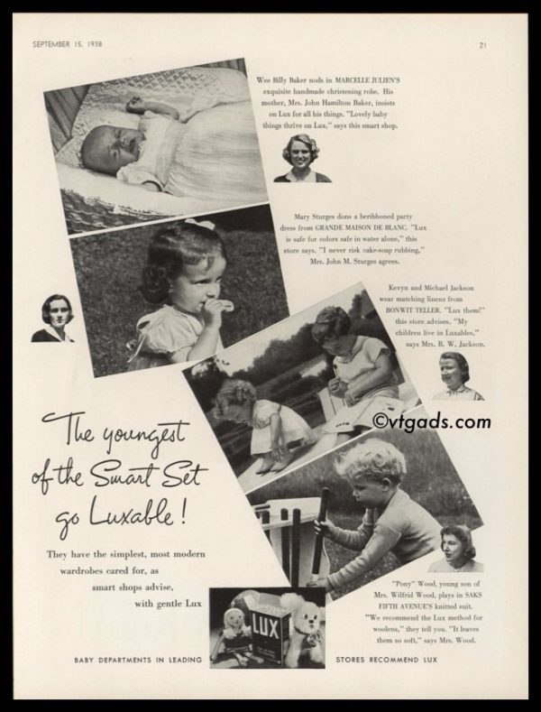 1938 Vintage Ad Lux Laundry Detergent