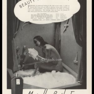 1938 Marelle Bath Foam Vintage Ad | "Beauty and the Bath"