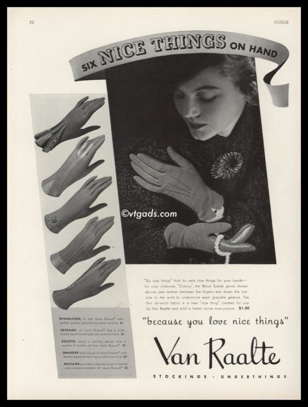 1925 Van Raalte Vintage Ad | Colony Gloves